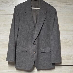 Elegant Charcoal Men's Blazer 100 % Wool